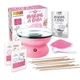 Caja que contiene todo lo necesario para hacer algodón de azúcar delicioso: 31 palitos de madera , 260g de preparación algodón de azúcar de color rosa, 160g preparación algodón de azúcar de color azul y 1 máquina original con 1 manual y 1 cuchara de medición!