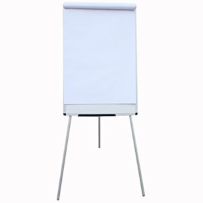 VIZ-PRO Chevalet de conférence - Tableau Blanc Effaçable & Non magnétique - Réglable en hauteur & usage flexible, 90 x 60 cm