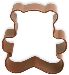 Brown Enamel Teddy Bear Cookie Cutter 3"