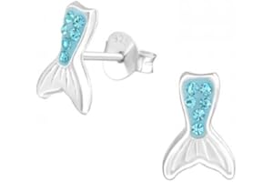 LA ROSA PRINCESA LRP - Boucles d'oreilles pour fille - en argent sterling 925- Motif queue de sirène - "La Petite Sirène"