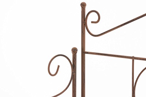 CLP Metall-Standregal LENJA, Landhaus-Stil, klappbar, mit Pulverbeschichtung, ca 160 x 60 x 30 cm, 4 Böden braun - 4