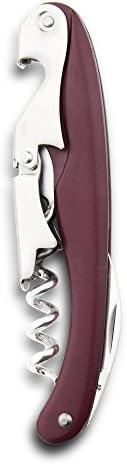 Twin Pull Professional Twinpull Waiter’s Knife Bottle Opener, Heavy Duty Commercial Use – Burgundy, Steel, 12 x 3 x 1.5 cm
