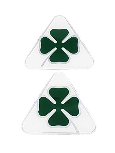 Alfa Romeo 21841 Adesivi 3D Ufficiali Quadrifoglio Verde Destro + Sinistro, 95 mm x 85 mm