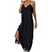 Produktbild Damen Kleider-Omingkog, Kleider Frauen Sommer Kleid Lace Sexy Abendkleid Sling Solid Color Freizeit Kleid ÄRmellos Urlaub Party Kleid Rock Maxikleider(Schwarz,M)