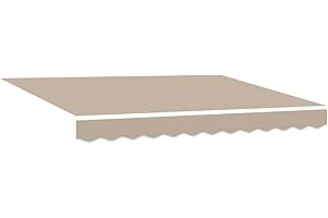 vidaXL Tela de repuesto para toldo, tamaño 3 x 2,5 m, color beige. Es duradera, resistente a los rayos UV y la solución perfecta para sombra en exteriores. Ideal para el hogar, toldos de jardín y pa