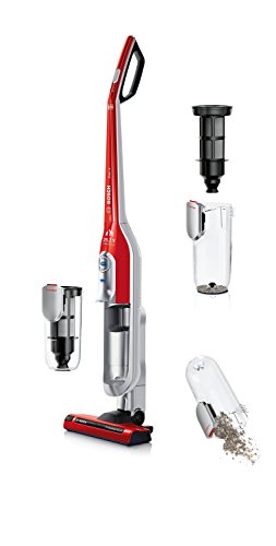 Bosch BCH6ZOOO Zoo'o ProAnimal - Aspirador escoba + kit de accesorios ProAnimal (cepillo especial mascotas, tecnología SensorBagless, batería ion-litio de 25,2 V), color rojo