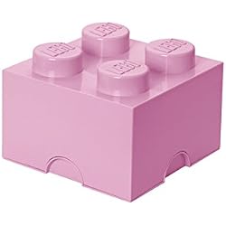 Brique de rangement LEGO 4 plots, Boîte de rangement empilable, 5,7 l,rose clair