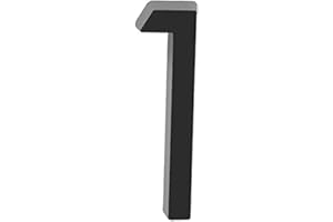 CCUUHJ 4 Inch Self-adhesive Door House Numbers 3D Mailbox Numbers Stickers Street Address Number for Mailbox Signs Chrome Plated (Black-1)