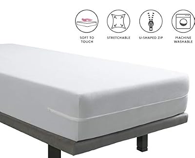 Tural - Housse de Matelas élastique Éponge en Microfibre au Toucher de Soie. Taille 140 x 190/200 cm | Protège-Matelas avec Fermeture éclair | pour Matelas d'Une épaisseur de 30 cm