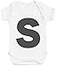 Produktbild Zarlivia Clothing Bold First Name Letter S - Babygeschenk, Baby Geschenkset, Baby Jungen Body, Baby Mädchen Body - 3-6 Monate Weiß