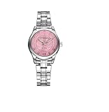 Celenide® Automatik-Armbanduhr, manuell, mechanisch, analog, ohne Batterie, für Damen, Stahl, Rosa