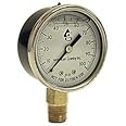 American Granby Water Well Pump Liquid Filled Side Lower Mount Pressure Gauge 0 to 100 PSI, 1/4"