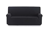Blindecor Segrelles - Funda de sofá elástica 2 plazas de 130 a 170 cm, color negro