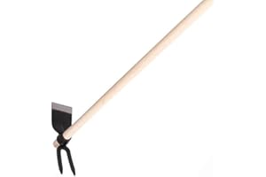 GENERICO Zappa Quadra Bidente Professionale in Acciaio Forgiato con Manico Lungo in Faggio – Attrezzo Artigianale per Giardinaggio, Orto e Rimozione Erbacce (500 GR)