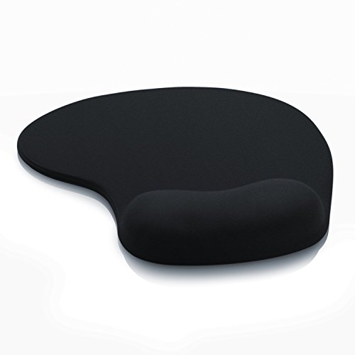 CSL – Office Komfort Gel Mauspad | ergonomisches Gel Mousepad | Gelkissen mit Handballenauflage | zur Entlastung des Handgelenks | weiches Obermaterial (Mikrofaseroberfläche) | rutschfeste Gummi-Unterseite | gleichmäßige Maussteuerung | hohe Präzision | schwarz - 2