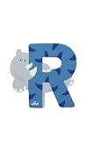 Trudi 81618 - Sevi Tierbuchstabe Rhinozeros R hellblau