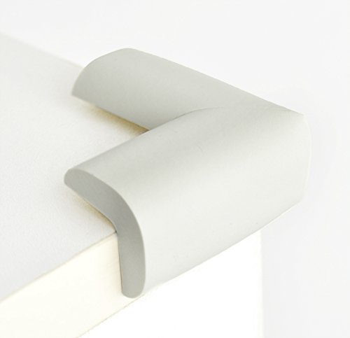 FiveSeasonStuff 12 piezas Antigolpes Proteccion Protectores Espuma Esquinas Mesa y Mueble Seguridad para Ninos (Blanco Crema 12 x Estándar L-Forma Protectores Espuma Esquinas (Espesor: 5mm-9mm) LM104)