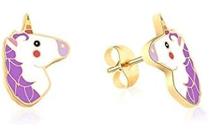 VU100 Orecchini di alta gioielleria Unicorno per ragazze, regalo di Natale con scatola regalo