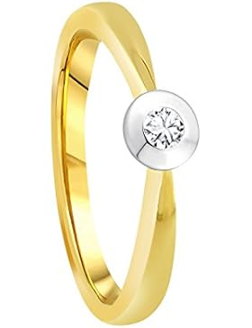 Diamond Line Damen - Ring 585er Gold 1 Diamant ca. 0,05 ct., gelbgold