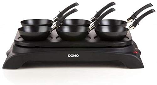 Domo DOM5411397124920 DO8710W 2 en 1-Wok et Plaque de Cuisson, 1000 W, Noir