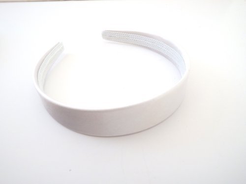 Wide Satin Headband Hair band Alice Band (White)