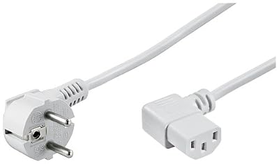 Wentronic Câble d'alimentation coudé Schuko vers IEC coudé 320 C13 5 m Blanc (Import Allemagne)