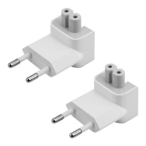 kwmobile 2x Duckhead Adapter f  r Apple Power-Adapter - EU 2 Pin Power Plug Eurostecker f  r iPad 10W und 12W und Macbook MagSafe 1 und 2 Ladeger  te