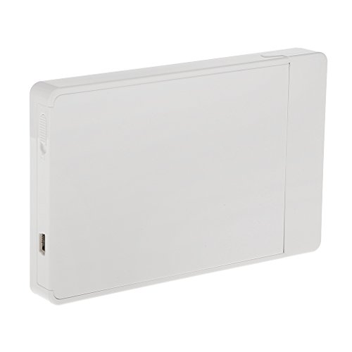 Mini USB 2.0 SATA SSD HDD Festplattengehäuse 2,5 Zoll Festplattenlaufwerk bis zu 480mbps, werkzeuglos – Weiß, eine Größe - 2