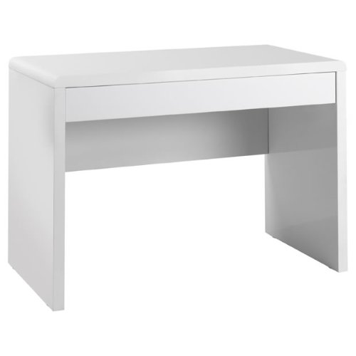 Luxor Desk - Gloss Workstation - Curved Edges, Large Drawer - White