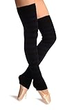 ballet warm up exercises 100% Acrylic Dark Blue & Black Stripes Dance/Ballet Leg Warmers - Leg Warmers - Morado Calentadores moda Talla unica (75 cm)