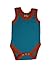 BabywearUK Turquoise/Orange Round neck sleeveless bodysuit NEWBORN - Made in the UK
