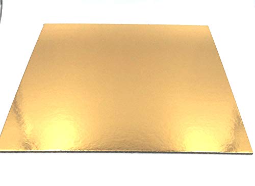 Sugar and Cakes 10 STK. Cake Board 32 x 32 cm Cake Drum 3 MM beschichtet Kuchenplatte Tortenplatte Cakeboard Tortenunterlage Ausstecher Fondant Gold Quadrat
