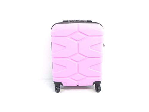 SERENECASA RYANAIR EASYJET Approved Lighweight Hardshell Cabin Luggage FITS 50X40X20cms (Pink)