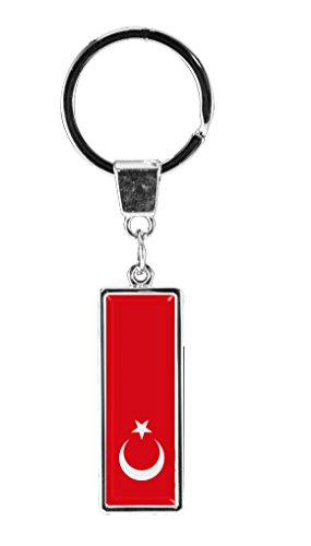 Preisvergleich Produktbild Premium Schlüsselanhänger in gerader Form "Flagge Türkei"