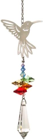 Hummingbird Rainbow Making Hanging Window Crystal Suncatcher on Chain - Free Organza Bag &amp; Postage!