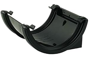 FLOPLAST 112mm Half Round Fascia Gutter Union Bracket - Black