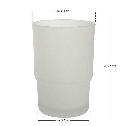 Badserie Ambiente – Ersatzglas für Zahnputzbecherhalter aus satiniertem Glas - 2