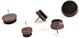 Furniture Feet Felt Pads Hard Wearing Stiffened Wool Nail-In Floor Protectors Glides Risers Slider Legs Chair Armchair Stool Table Benches Sofa Tub Chair Bed Wardrobe Unit Desk Cabinet Sideboard Office Restaurants Bars Hotels Golf Clubs Pubs Cafes Schools Canteens Hospitals Homes Kitchen Dining Living Room Bedroom Brown Anti-Scratch Plastic Round 17mm 21mm 24mm 27mm 32mm Diameter Pack Of 4 8 12 24 36 48 100 Made in Germany