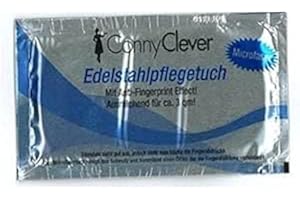 CONNY CLEVER Edelstahl Pflegetücher alle einzeln verpackt kein austrocknen und optimales Ergebnis reinigen und schützen Anti-Fingerprint Effekt schützt nach dem Reinigen vor Fingerabdrücken