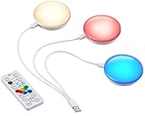 SCHÖNE AMBIENTEBELEUCHTUNG mit wahlweise warmweissem oder buntem Licht. Lichtfarbe kann einfach über die Fernbedienung individuell eingestellt werden