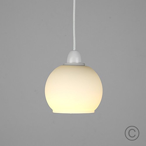 MiniSun – Weiße Lampenschirmen aus Milchglas in Form von einem Kuppel – 3er Set - 3