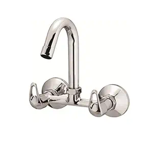 Qblu Aroma Wall Mounted Full Brass Sink Mixer with Brass Casted spout