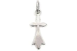 Les Plaisirs de Stella Pendentif Croix Hermine Bretonne en Argent 925/000 Rhodié