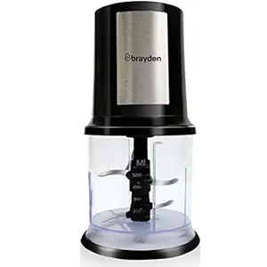 Brayden Chopro, 400 Watts Electric Vegetable Chopper for Kitchen with 4 Bi-Level Stainless Steel Blades (500 ml, Black)