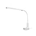 Produktbild Klemm-Tischlampe, LED Schreibtischleuchte mit Clip On Klemme, wiederaufladbar, stufenlos, dimmbar, Touch-Steuerung und flexibler Schwanenhals, Augenpflege, Leselampe für Studium, Büro, Computer, weiß