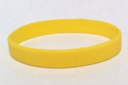 Wristband Giant 8" Silicone Plain Wristbands Pack of 10 (Yellow)