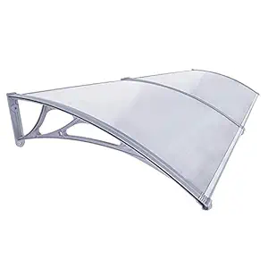 MBC PA Series Door Poly Carbonate Awning Whether shed Poly Carbonate Window Front Door rain Canopy awnings (Square Off White ) 45 * 39 * 10 Inch