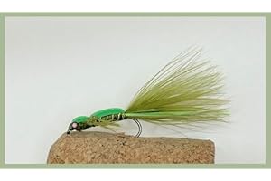 JUST CATCH BARBLESS Floating Foam Back Damsel Trout Fishing Flies Size 10 Fly fishing Olive Lure