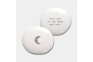East of India Porcelain Pebble - Love You To The Moon and Back