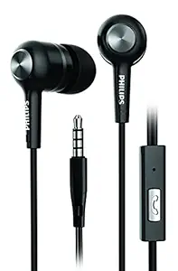 Philips Audio SHE1505 Wired in Ear Earphones with Mic (Black)